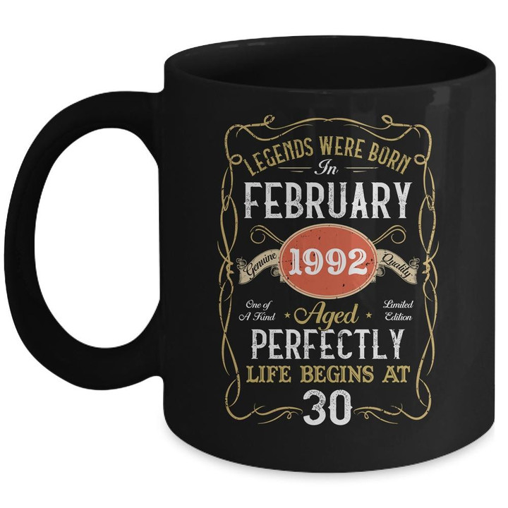 Legends Born In February 1992 30th Birthday 30 Years Old Mug