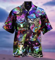 Funny Dj Cats Music Club Dancing Colorful Hawaii Hawaiian Shirt
