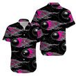 Black Bowling Fire Pink  Hawaii Hawaiian Shirt
