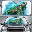 A Sea Turtle In The Ocean Car Windshield Auto Sun Shade Sunshade UV