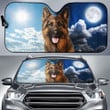 Agile German Shepherd In Day And Night Car Windshield Auto Sun Shade Sunshade UV