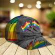 Couple Flag Crack Pattern Baseball Cap Gift For LGBT Supporter, Community Pride Month Classic Hat Men Woman Unisex