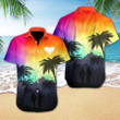 Sunset Heart With A Couple Hand In Hand Walking On Mountain For LGBT Community Pride Month Hawaii Hawaiian Shirt