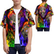 Colorful Fire With Scared Skull Wear Glasses For LGBT Community Pride Month Hawaii Hawaiian Shirt