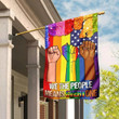Colorful America Flag With Different Skin We The People Means Everyone LGBT Pride Month House Garden Decor Flag