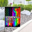 Colorful Hand Holding On America Flag Stonewall The First Pride Was A Riot LGBT Pride Month House Garden Decor Flag