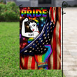 Hand Holding America Flag With Strong Women Pride LGBT Pride Month House Garden Decor Flag