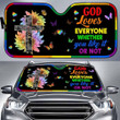 God Loves Everyone Whether You Like It Or Not LGBT Community Pride Month Car Windshield Auto Sun Shade Sunshade UV