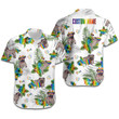 Personalized Pug Dog With Tropical Leaves Flower Heart Rainbow LGBT Community Pride Month Custom Name Hawaii Hawaiian Shirt