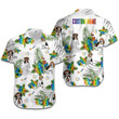 Personalized Beagle Dog With Tropical Leaves Flower Heart Rainbow LGBT Community Pride Month Custom Name Hawaii Hawaiian Shirt