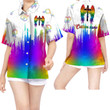 Personalized Pride Angel Wings Cross LGBT Community Pride Month Custom Name Hawaii Hawaiian Shirt