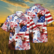Independence Day Beefmaster Cattle Lovers American Flag Tropical Plant Hawaii Hawaiian Shirt