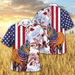 Independence Day Horse Art With American Flag Tropical Plant Hawaii Hawaiian Shirt