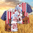 Independence Day Llama Art With American Flag Tropical Plant Hawaii Hawaiian Shirt