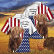 Independence Day Highland Cattle Make America Cowboy Again With American Flag Pattern Hawaii Hawaiian Shirt