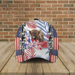 Independence Day Highland Cattle With American Flag Tropical Plant Pattern Baseball Cap Classic Hat Men Woman Unisex