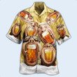Face Man And Beer Cups Oktoberfest Celebration Beer Hawaii Hawaiian Shirt
