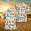 White And Gray Rabbit With Orange Hibiscus Hawaii Hawaiian Shirt