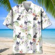 Black And White Boston Tropical Leaf Hawaii Hawaiian Shirt