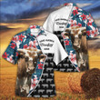 White And Brown Longhorn With Gray Pattern Cowboy Hawaii Hawaiian Shirt