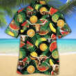 White And Brown Longhorn With Tropical Fruits Hawaii Hawaiian Shirt