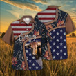 Brown Longhorn On American Flag Country Boy Hawaii Hawaiian Shirt