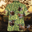 White And Black Longhorn With Corn Pattern Hawaii Hawaiian Shirt