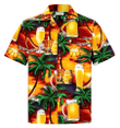 Coconut Plants On The Beach And Beer Cups Oktoberfest Celebration Beer Hawaii Hawaiian Shirt