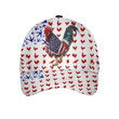 Independence Day Chicken Cattle Wearing American Flag Baseball Cap Classic Hat Men Woman Unisex