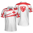 Canada Flag Golf Texture Maple Leaves Athletic Collared Men's Polo Shirts Short Sleeve