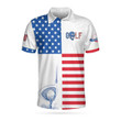 Golf American Flag Horizontal Stripes Pattern Athletic Collared Men's Polo Shirts Short Sleeve