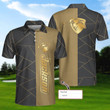 Personalized Golden Lines Golf Athletic Collared Men's Custom Name Polo Shirts Short Sleeve