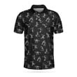 Doodling Golfer Playing Golf Athletic Collared Men's Polo Shirts Short Sleeve