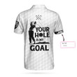 Personalized Your Hole Is My Goal White American Flag Athletic Collared Men's Custom Name Polo Shirts Short Sleeve