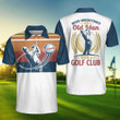 Golf Never Underestimate An Old Man With A Golf Club Athletic Collared Men's Polo Shirts Short Sleeve