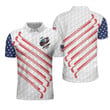 Golf American Flag Skull Ripped Athletic Collared Men's Polo Shirts Short Sleeve