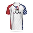 Golf Skull Wear American Flag Hat Athletic Collared Men's Polo Shirts Short Sleeve