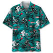 Mountain Bike With Red Sun And Coconut Tree Vintage Hawaii Hawaiian Shirt