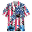 Cycling And Helmet With USA Flag Set Hawaii Hawaiian Shirt