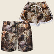Full Of White And Brown Longhorn Herd Cattle Beach Shorts Trunks Couple Matching