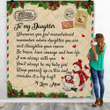 Gift For Daughter From Beloved Mom Christmas Letter Fleece Sherpa Throw Blanket