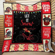 Dachshund On A Bicycle Christmas Cool Design Quilt Fleece Sherpa Throw Blanket