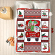Nonna Claus In The Red Car Fleece Sherpa Throw Blanket