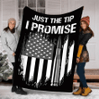 Grey Just The Tip I Promise On Black Background Fleece Sherpa Throw Blanket