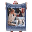 Here To A Year Of Blessing Have A Merry Christmas Fleece Sherpa Throw Blanket