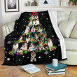 Australian Shepherd Christmas Tree Winter Holiday Decoration Design Fleece Sherpa Throw Blanket