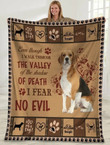 Even Though I Walk Through The Valley Beagle Dog Fleece Sherpa Throw Blanket