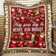 Christmas Wishes May Your Day Be Merry And Bright Design Fleece Sherpa Throw Blanket