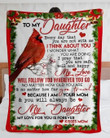 Those We Love Don't Go Away Cardinal Bird Gift For Daughter Fleece Sherpa Throw Blanket