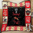Red Bicycle With Baby Dachshund Christmas Cool Design Fleece Sherpa Throw Blanket